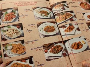 Halal food menu